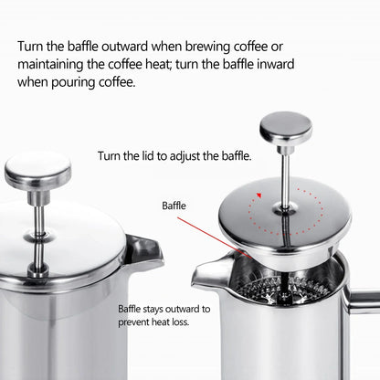 BowLift | Stainless Steel French Press Coffee Maker