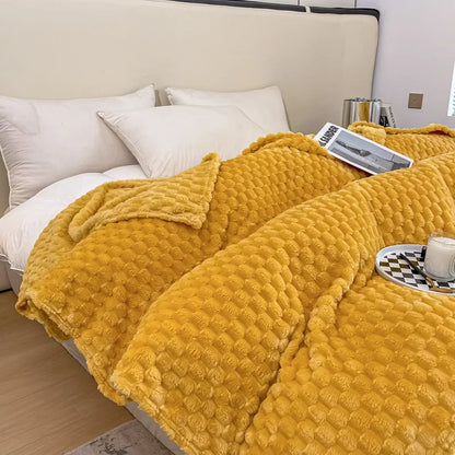 BowLift | Checked Soft Velvet Blanket Warm Cozy Throw for Couch and Bed