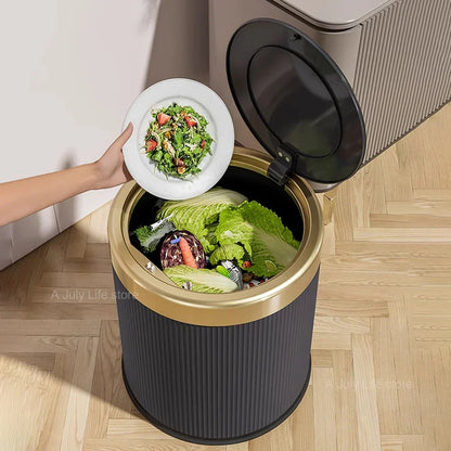 Modern rectangular waste bin | With lid & removable inner bin | For kitchen, bathroom & office Bowlift