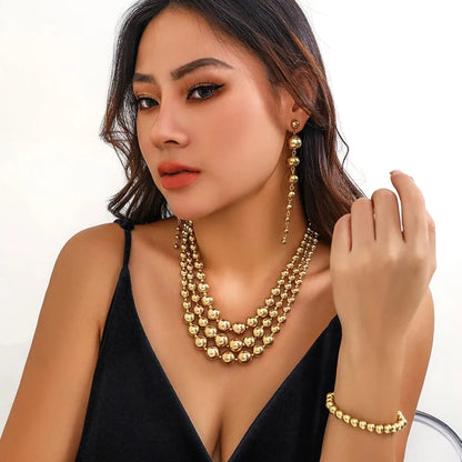 BowLift | Bold Triple Stack Dangle Earrings, Necklace, Bracelet Set
