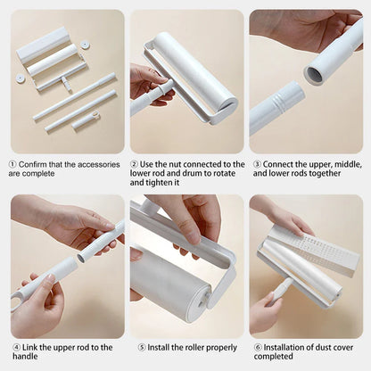 BowLift | LintFlex Lint Roller with Telescopic Handle | Extra Strong Adhesion | For Clothing, Furniture & Car Seats