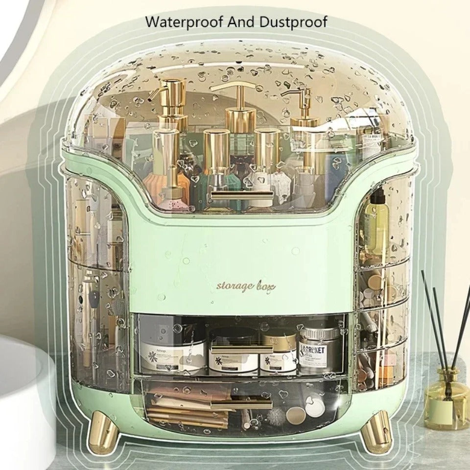 Luxury transparent Make-up Organizer with rotating doors and drawers | Brehn