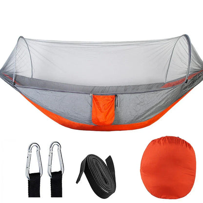 Skanto | OutdoorRelax Hammock with Mosquito Net and Quick Release – 200 kg Load Capacity