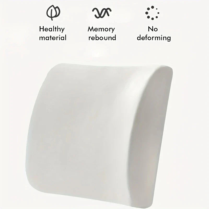 Lumbar support cushion for office chair and car seat - Perfectly balanced memory foam back cushion, versatile support for comfort