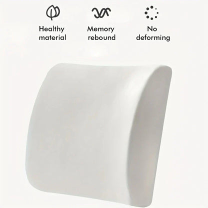 Lumbar support cushion for office chair and car seat - Perfectly balanced memory foam back cushion, versatile support for comfort