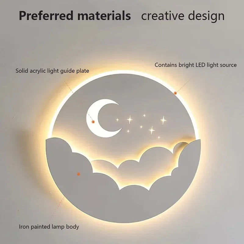 Skanto | Magical LED Wall Lamp – Moon & Stars Night Light
