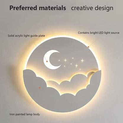 Skanto | Magical LED Wall Lamp – Moon & Stars Night Light