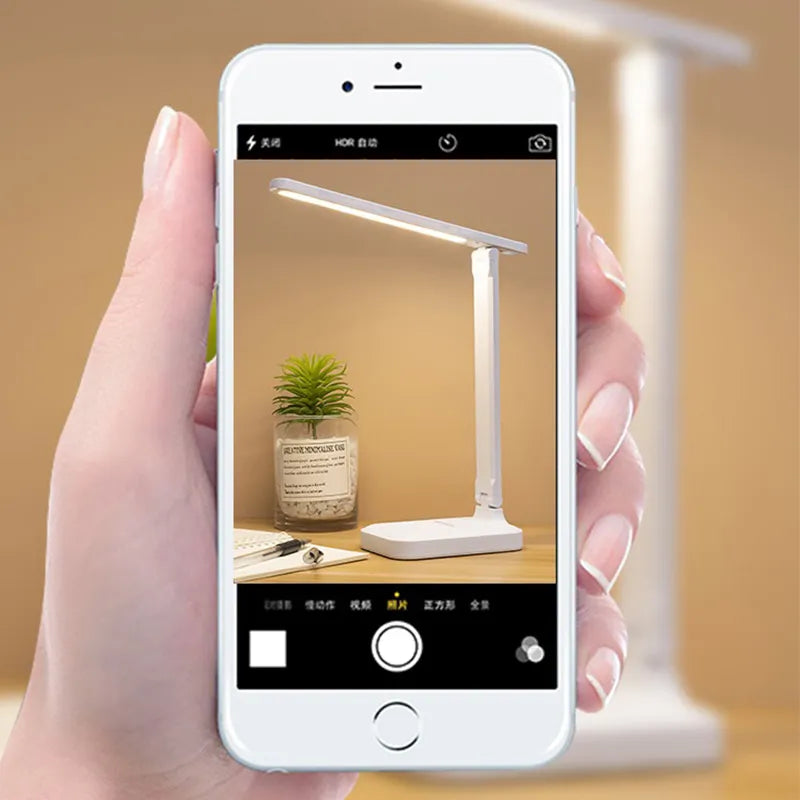 Skanto | 6000mAh Rechargeable LED Desk Lamp USB 3 Colors Stepless Dimmable Touch Folding Eye-Protection Reading Light Night Light