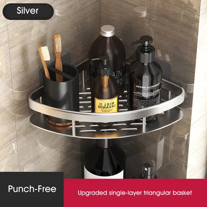 BowLift | Stylish & Practical No-Drill Shower Corner Shelf – Space-Saving Bathroom Storage Rack