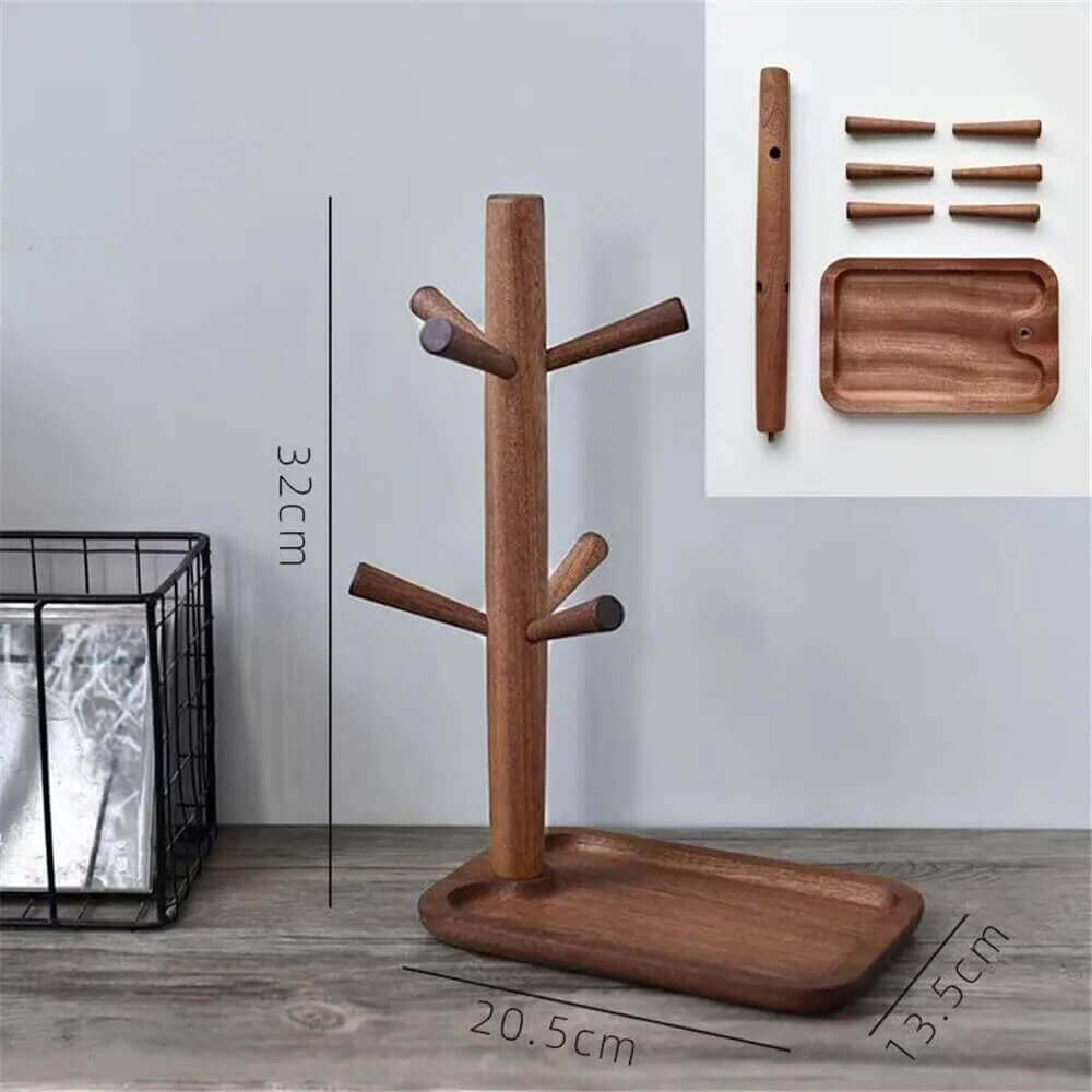 Sturdy Wooden Cup Holder: Cup Tree in Various Shapes + Colors