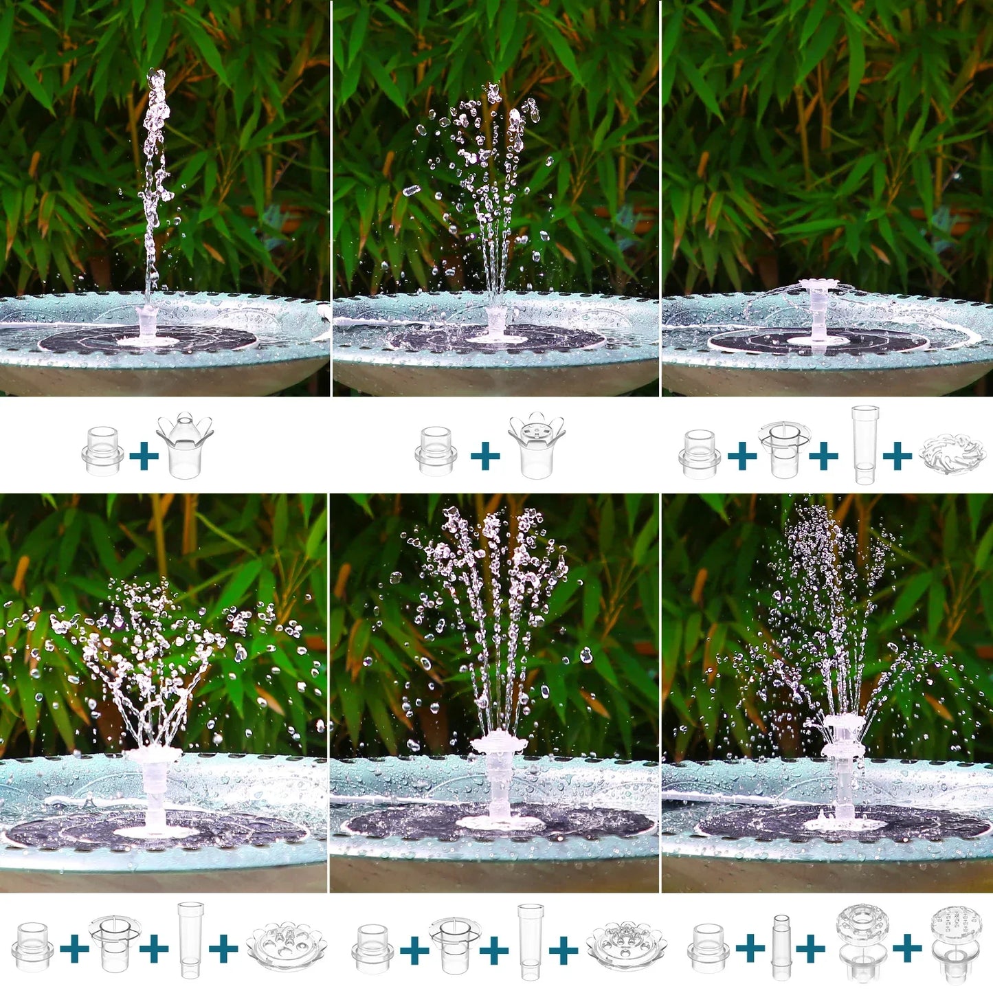 BowLift | Solavera Solar Fountain Pump 6.5W | With LED & 5000mAh Battery | 16 Nozzles | For Pond & Garden