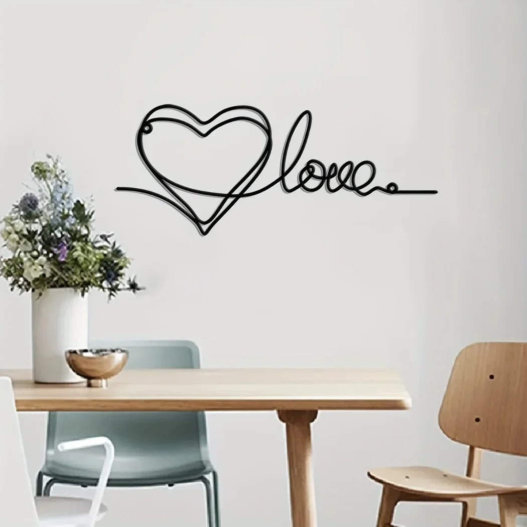 Metal Love Heart 3d Wall Decoration For Bedroom Living Room Cute Modern Home Art Decor | Bowlift