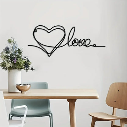 Metal Love Heart 3d Wall Decoration For Bedroom Living Room Cute Modern Home Art Decor | Bowlift