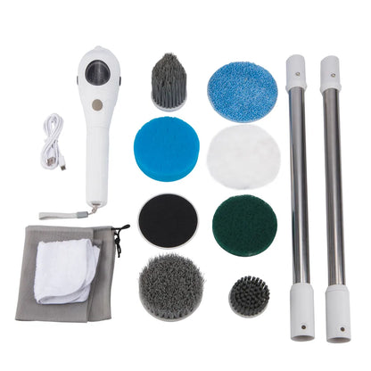 Skanto | Easy Cleaning Solution: 8-in-1 Multifunctional Electric Cleaning Brush - Cordless and Rotating for Bathroom, Kitchen, Windows, and Toilet
