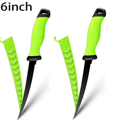 Skanto | Stainless Steel Fillet and Boning Knife - Multifunctional Meat Knife, Butcher Knife, Fruit Slicer - Kitchen Knife for Fish