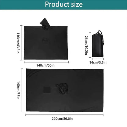 Skanto | 3-in-1 Outdoor Military Raincoat - Hooded Waterproof Poncho with Sleeves, Motorcycle Rain Cover, Ideal for Camping, Hiking, and Travel