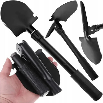 BowLift | TerraTrek Pro Folding Spades | 4-in-1 Stainless Steel Shovel | Foldable & Multifunctional | With Carry Bag | For Outdoor & Camping