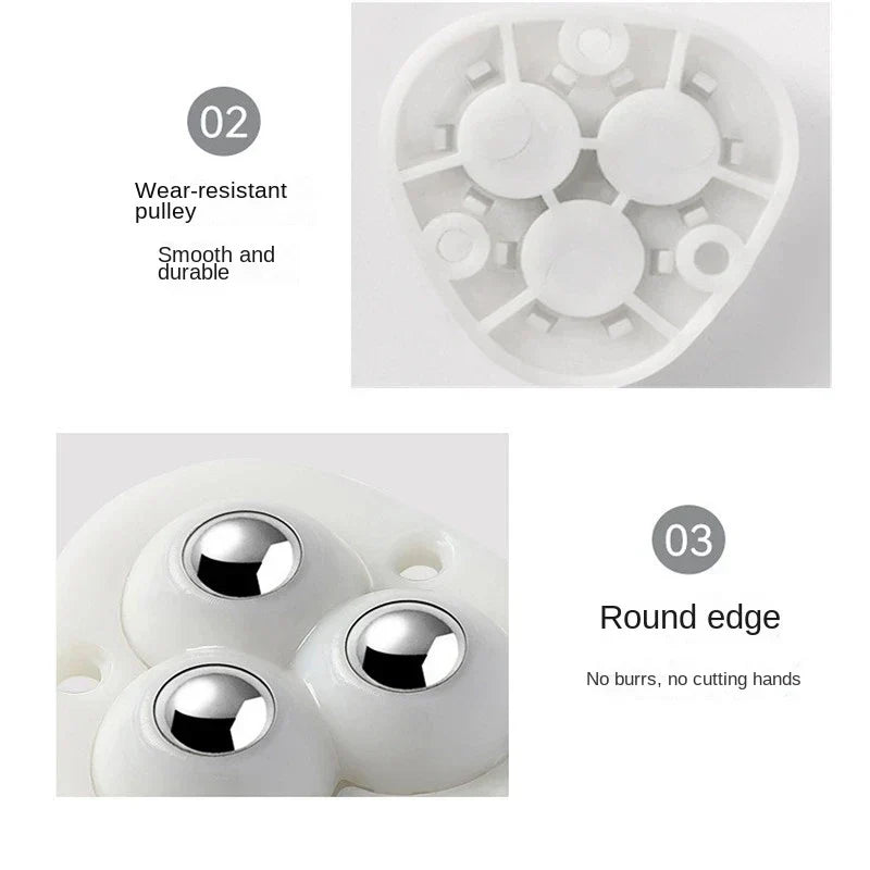 BowLift | Self-Adhesive Full Rotating Furniture Mover Wheel Rollers