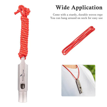 Master Your Safety: Original Boundless Voyage Titanium Whistle - Your indispensable companion for emergencies, survival, and adventures