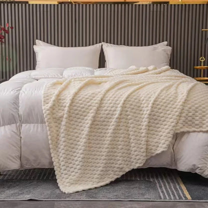 BowLift | Checked Soft Velvet Blanket Warm Cozy Throw for Couch and Bed