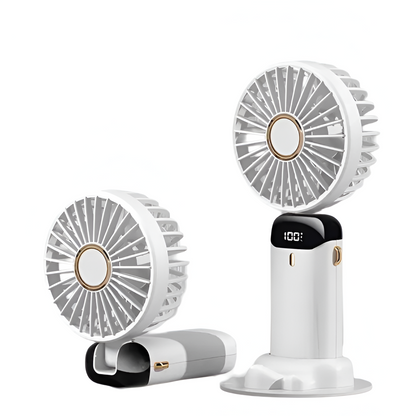 Rechargeable Handheld Mini Fan | 5-Speed, 90-Degree Adjustable & Quiet for Office, Home & Outdoor | Karnz