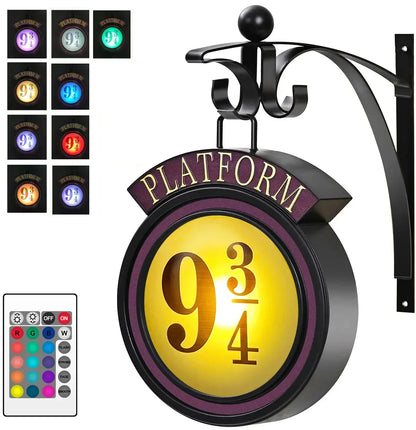 Skanto | Harry Potter 9 3/4 Figurine Bedside Lamp LED Magic Wall Lights Platform Hogwarts 3D Lamp Harry's Room Decor Kids Birthday Gift