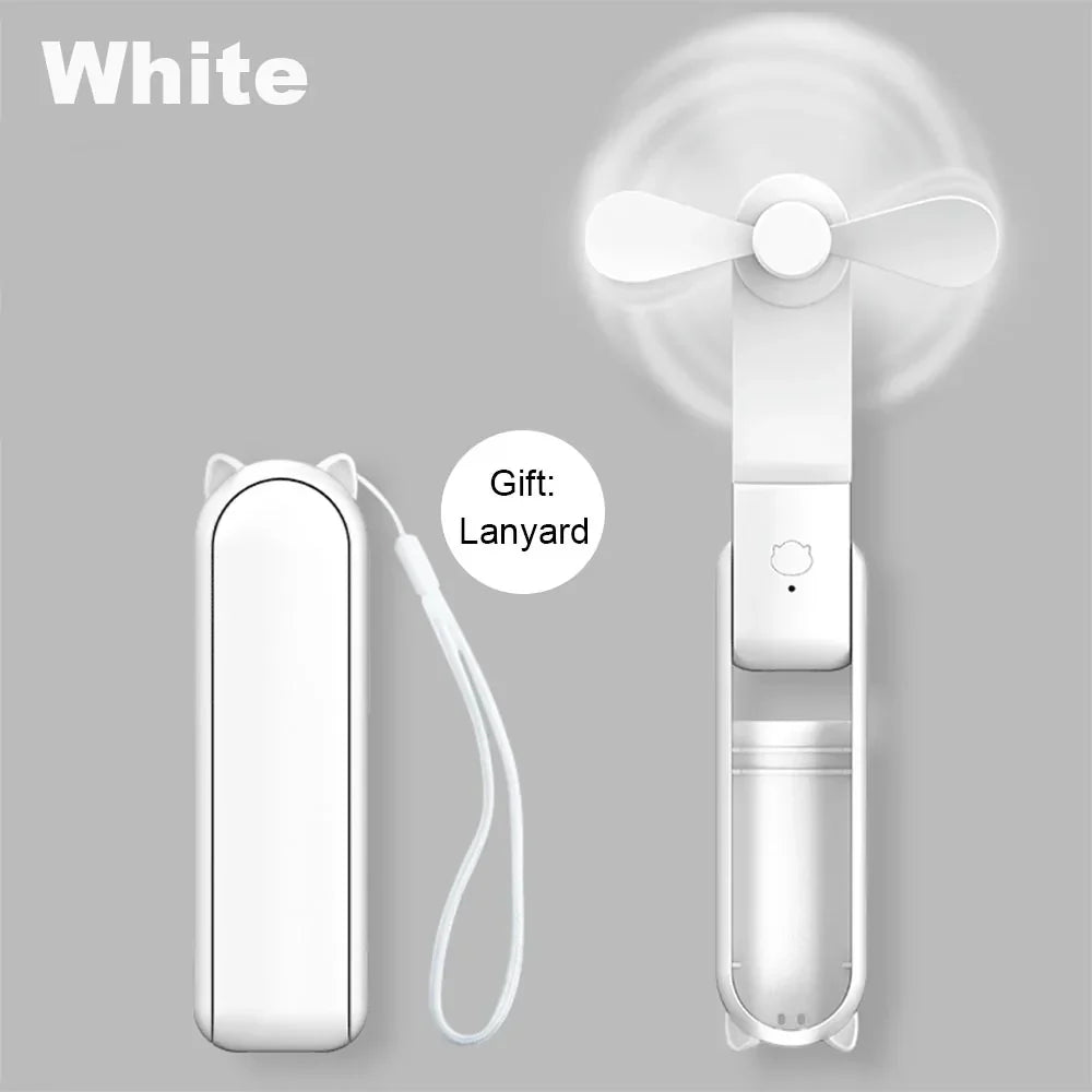 Portable Mini Handheld Fan – Rechargeable foldable pocket fan with battery, cooling handheld fan and power bank function | Karnz