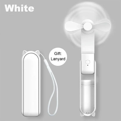 Portable Mini Handheld Fan – Rechargeable foldable pocket fan with battery, cooling handheld fan and power bank function | Karnz