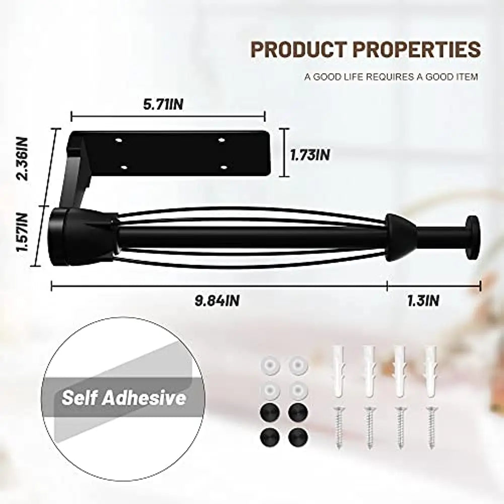 Skanto | Wall-mounted paper towel holder with damping effect - One-handed operation, under-cabinet design for kitchen and bathroom