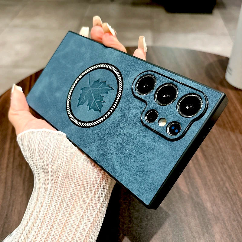 Sandsberg | Leather Samsung Galaxy Magnetic Wireless Charging Case