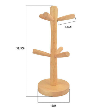 Sturdy Wooden Cup Holder: Cup Tree in Various Shapes + Colors