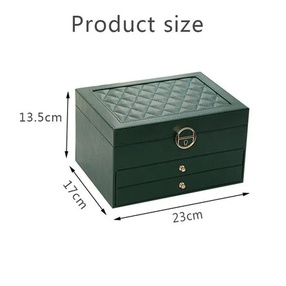 BowLift | Jewelry Box Leather | Lockable Multi-Layer Storage Organizer
