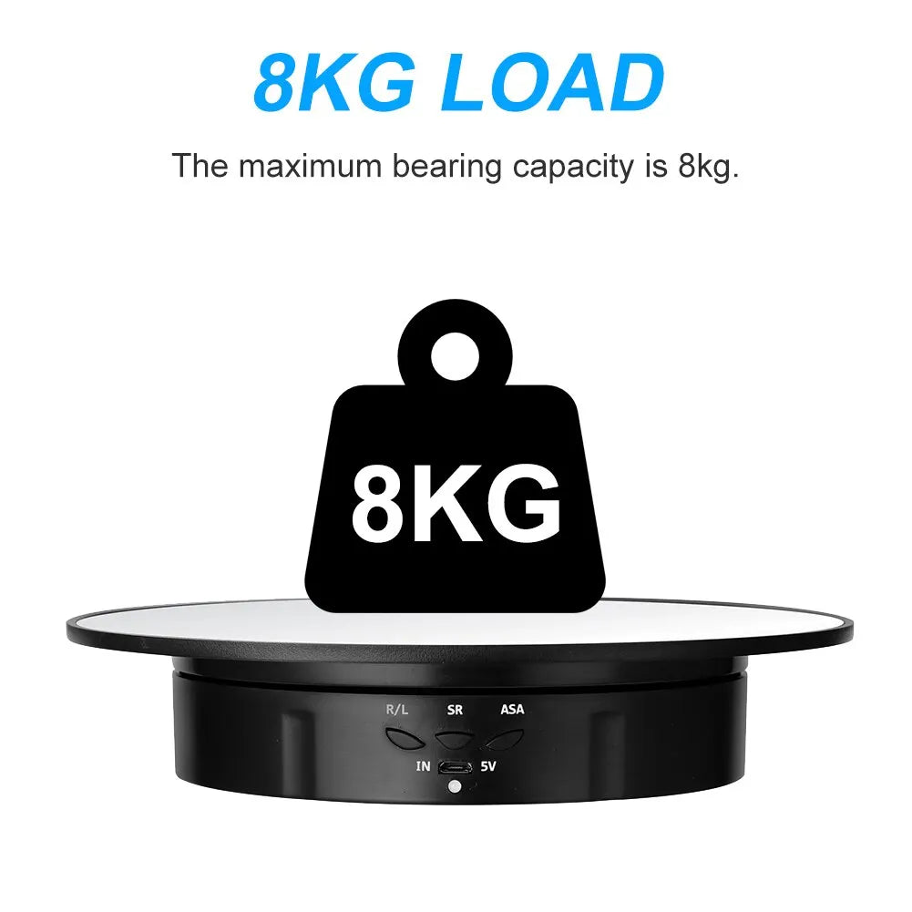 Skanto | Motorized Rotating Mirror Display Stand - Three Speeds, Turntable Holder, USB Powered for Rotating Shots