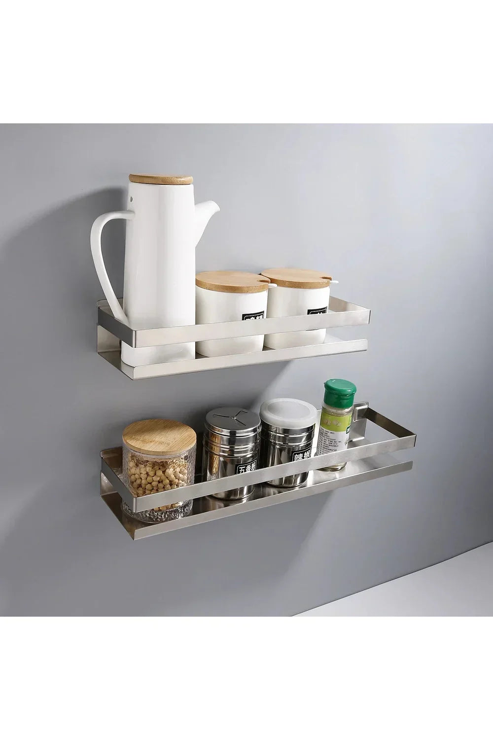 Modern black wall shelves