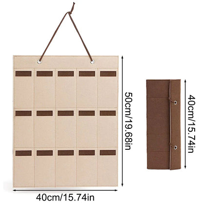 BowLift | GlasSpace Organizer | Wall-mounted Glasses Holder | Foldable Sunglasses Storage Bag | Space-saving & Dustproof | 42 × 38 cm