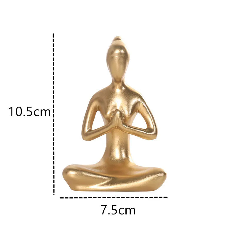 Skanto Interior Home Decorative Figures Desk TV Torsion Decoration Living Room Sculpture Resin Statues Home Decor Yoga Girl Crafts