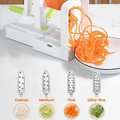 Brehn | SpiraChef Vegetable Spiralizer | 5-in-1 Spiralizer & Slicer | With Suction Foot & Foldable Design | For Zoodles, Vegetables & Fruits