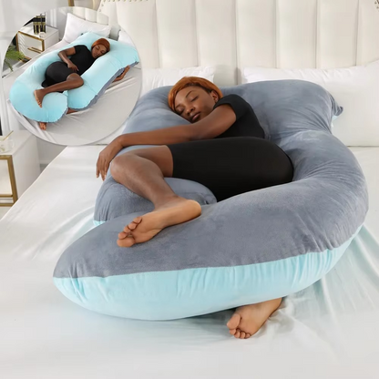 Skanto | J-Shaped Pregnancy Support Pillow for Side Sleeping and Nursing