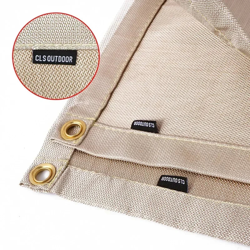Skanto | CampVita Fire Protection Camping Mat | Heat Resistant & Fireproof | Ideal for Grills & Campfires | Fiberglass Beige