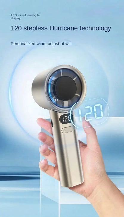 Portable Mini bladeless Hand Fan – USB rechargeable portable personal fan with 120-speed high-velocity airflow, electric cooling fan | Karnz