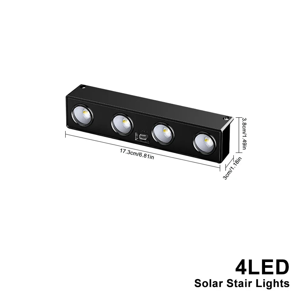 BowLift | Solavera LumiFence Solar Lights | 4-piece Set LED Outdoor Lights | IP54 Weatherproof | Aluminum | For Garden, Fence & Patio