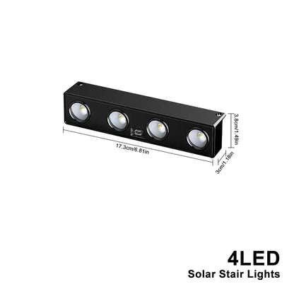 BowLift | Solavera LumiFence Solar Lights | 4-piece Set LED Outdoor Lights | IP54 Weatherproof | Aluminum | For Garden, Fence & Patio