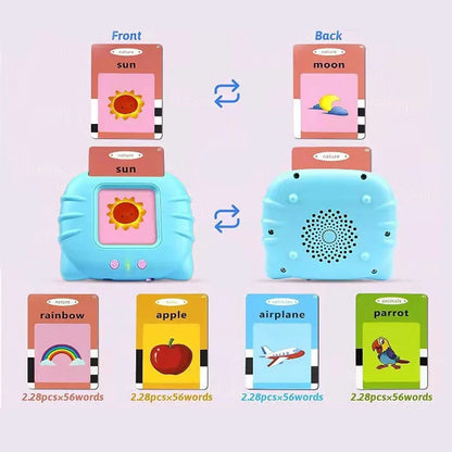 Talking Flashcard Learning Machine for Kids - Educational Audiobook Toy for Preschoolers 2-6 Years, USB Rechargeable, Eye-Friendly Design