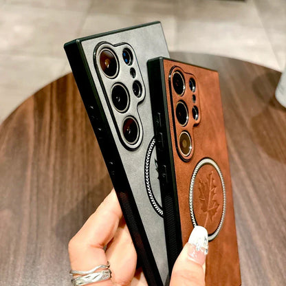 Sandsberg | Leather Samsung Galaxy Magnetic Wireless Charging Case