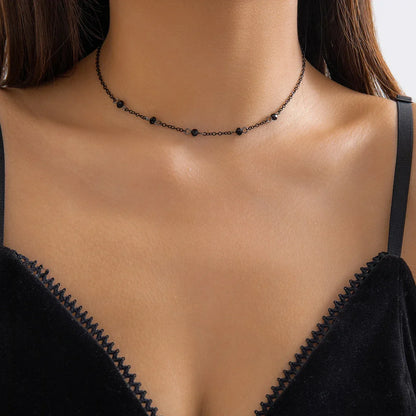 Skanto | Delicate Black Spaced Beads Necklace