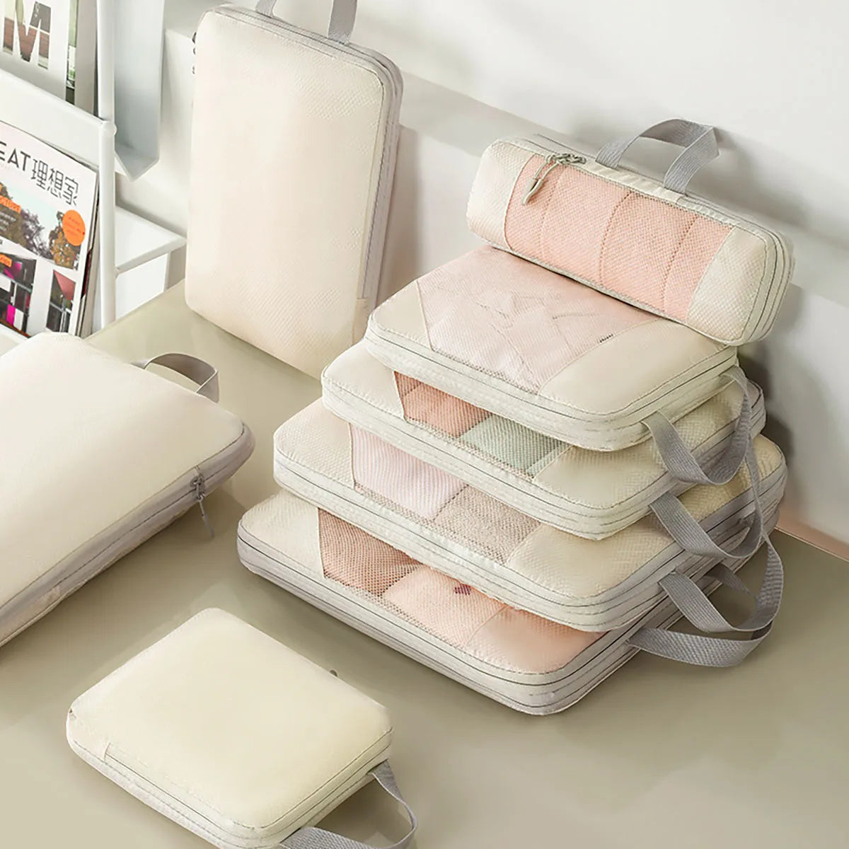 Skanto | PackNest Compression Organizer Set | 5-Piece | Space-Saving & Water-Repellent | Ideal for Travel & Everyday Use