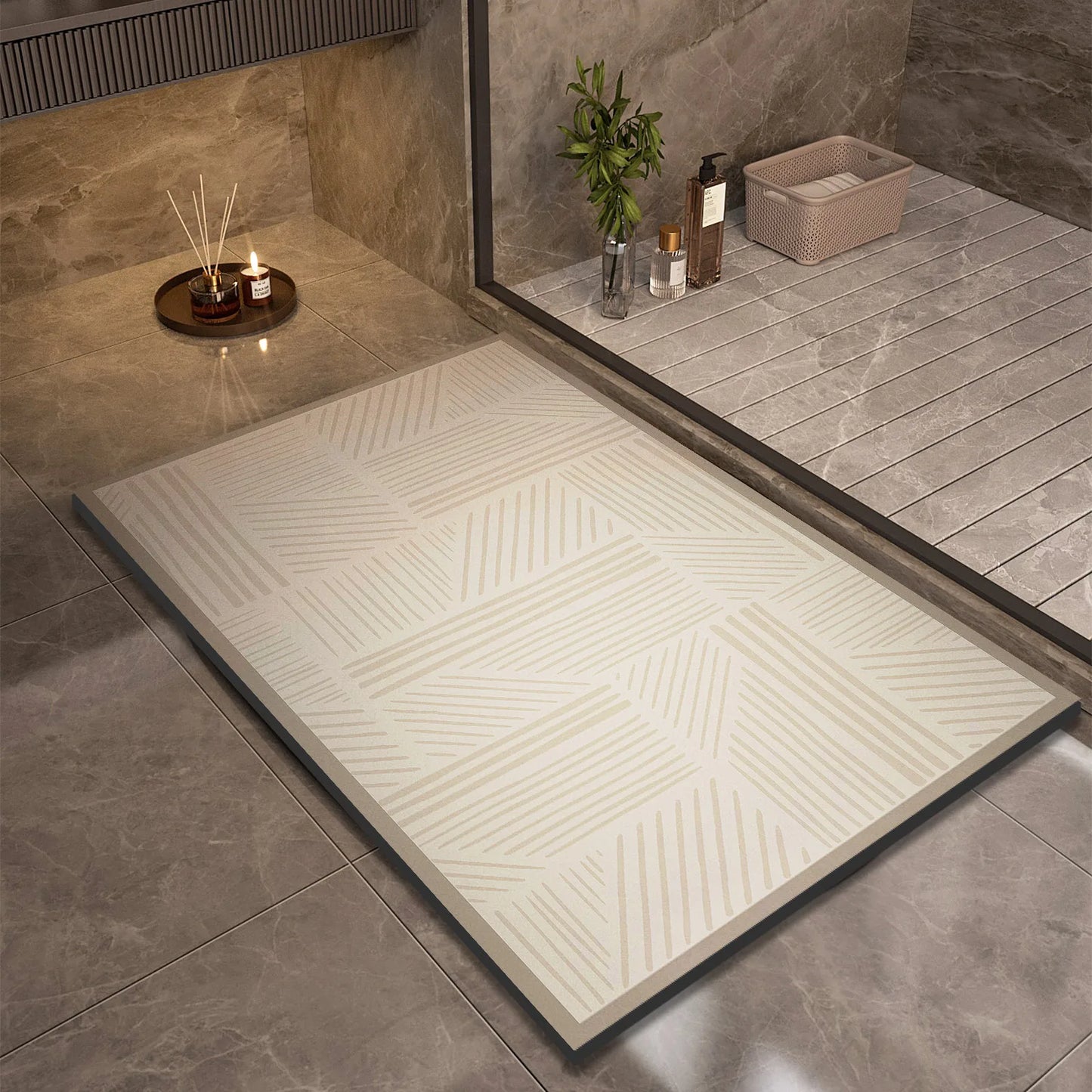 Skanto | Super Absorbent Non-Slip Bath Mat Quick-Drying Shower Rug