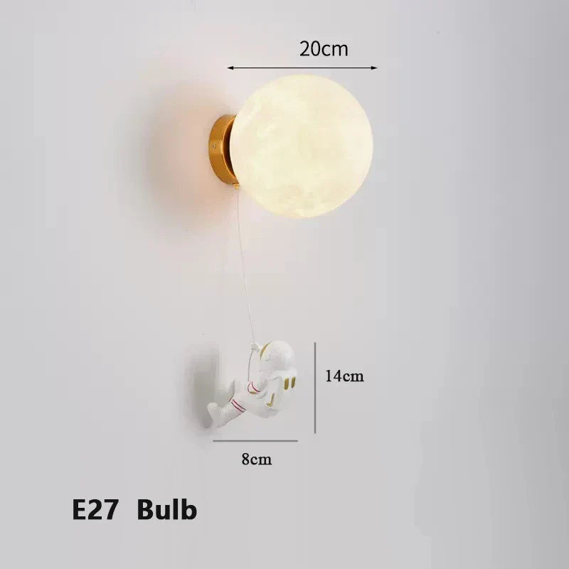 LunarGlow Wall Lamp - Moon-shaped Astronaut Lighting Bowlift