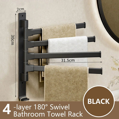 Skanto | Rotbart Towel Bar Rotbart Towel Rack Space Aluminum 1/2/3/4/5-Bar Towel Holder Kitchen Shelf Kitchen Hanging Shelf Wall Mounted