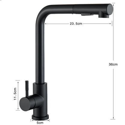 FlexiJet Black extendable kitchen faucet Bowlift